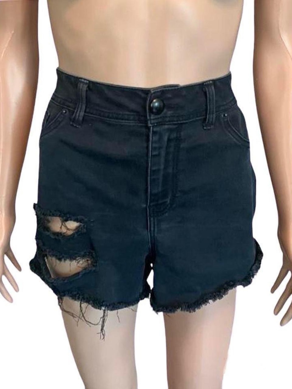 Roz & Ali Reworked Ripped Jean Shorts